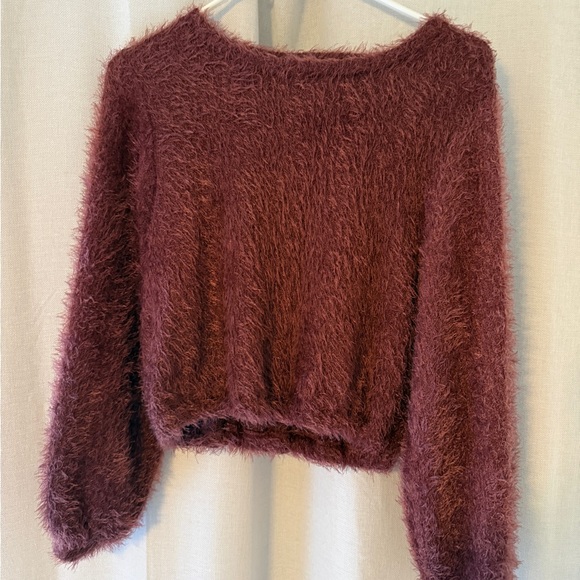 Altar'd State Maroon Fuzzy Sweater - Picture 2 of 2